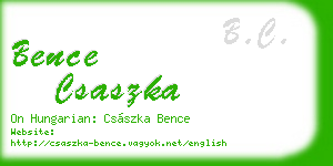 bence csaszka business card