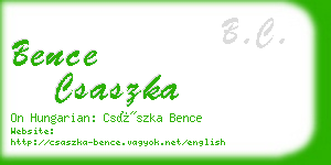bence csaszka business card